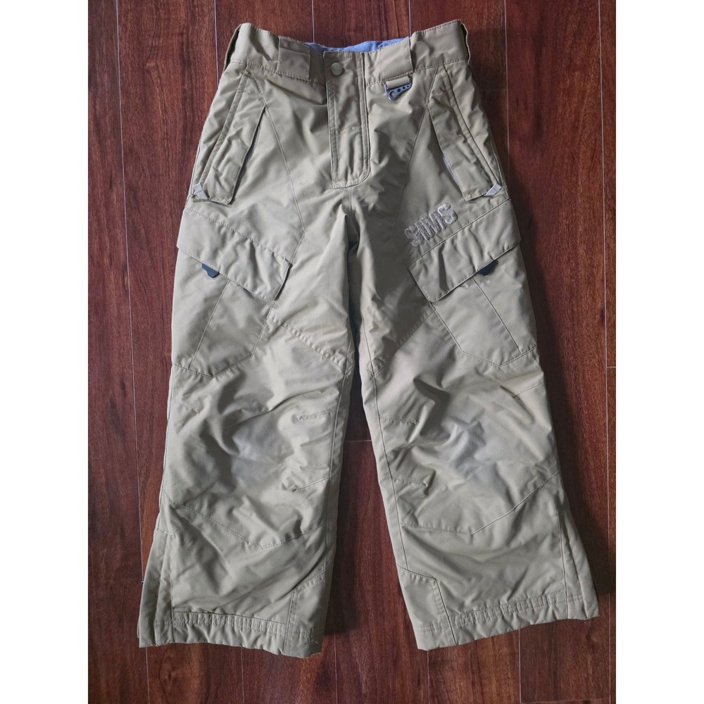Sims Kids Tan Snowboard Pants Insulated Cargo Snow Ski Pants Size Medium Khaki